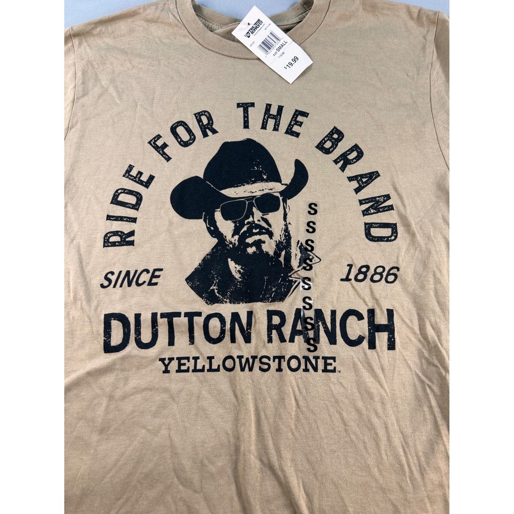 Yellowstone Dutton Ranch Ride For The Brand Rip Wheeler Graphic Tee‎ Tan Small - Picture 8 of 8